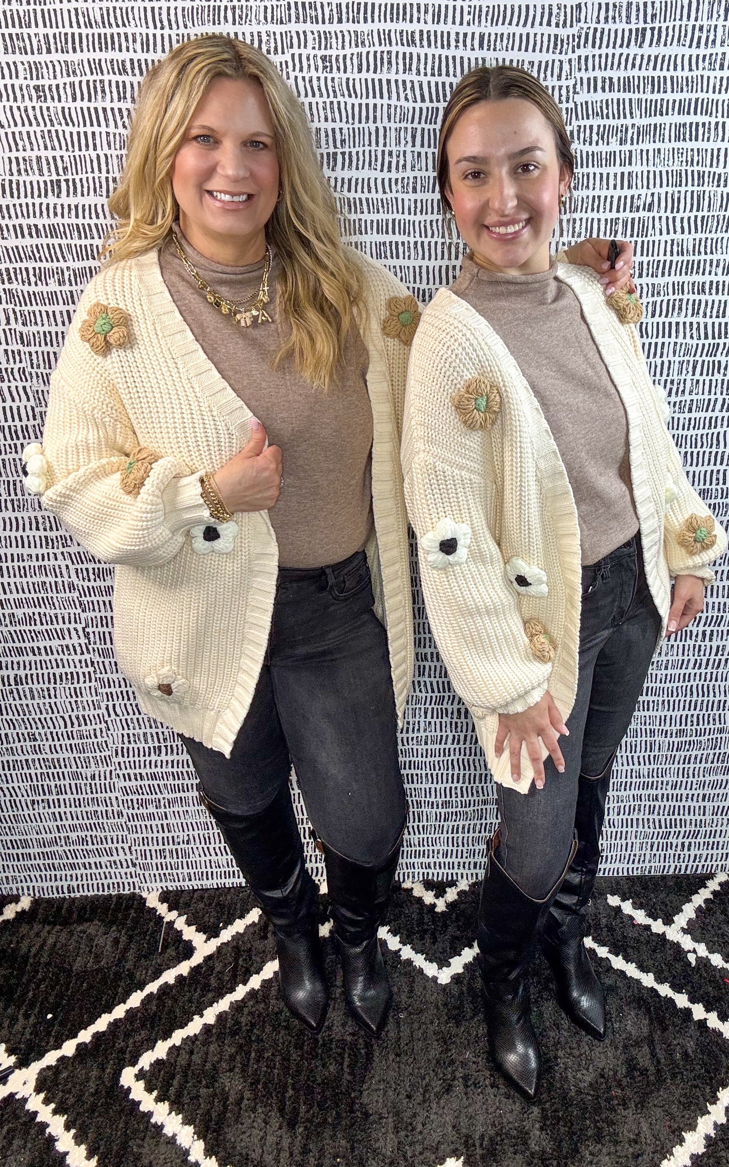 3D Chunky Flower Cardigan