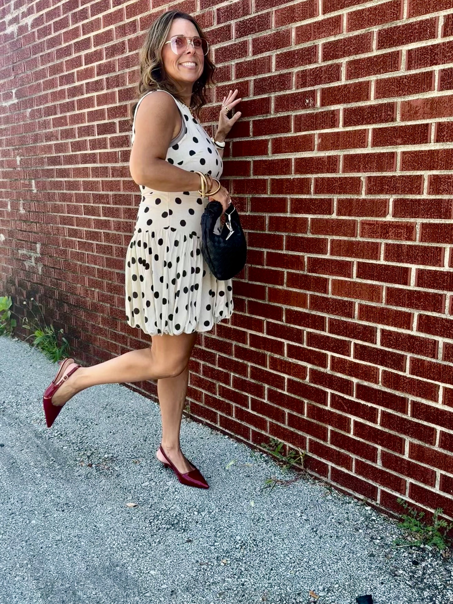 Frankie Polka Dot Sleeveless Bubble Dress