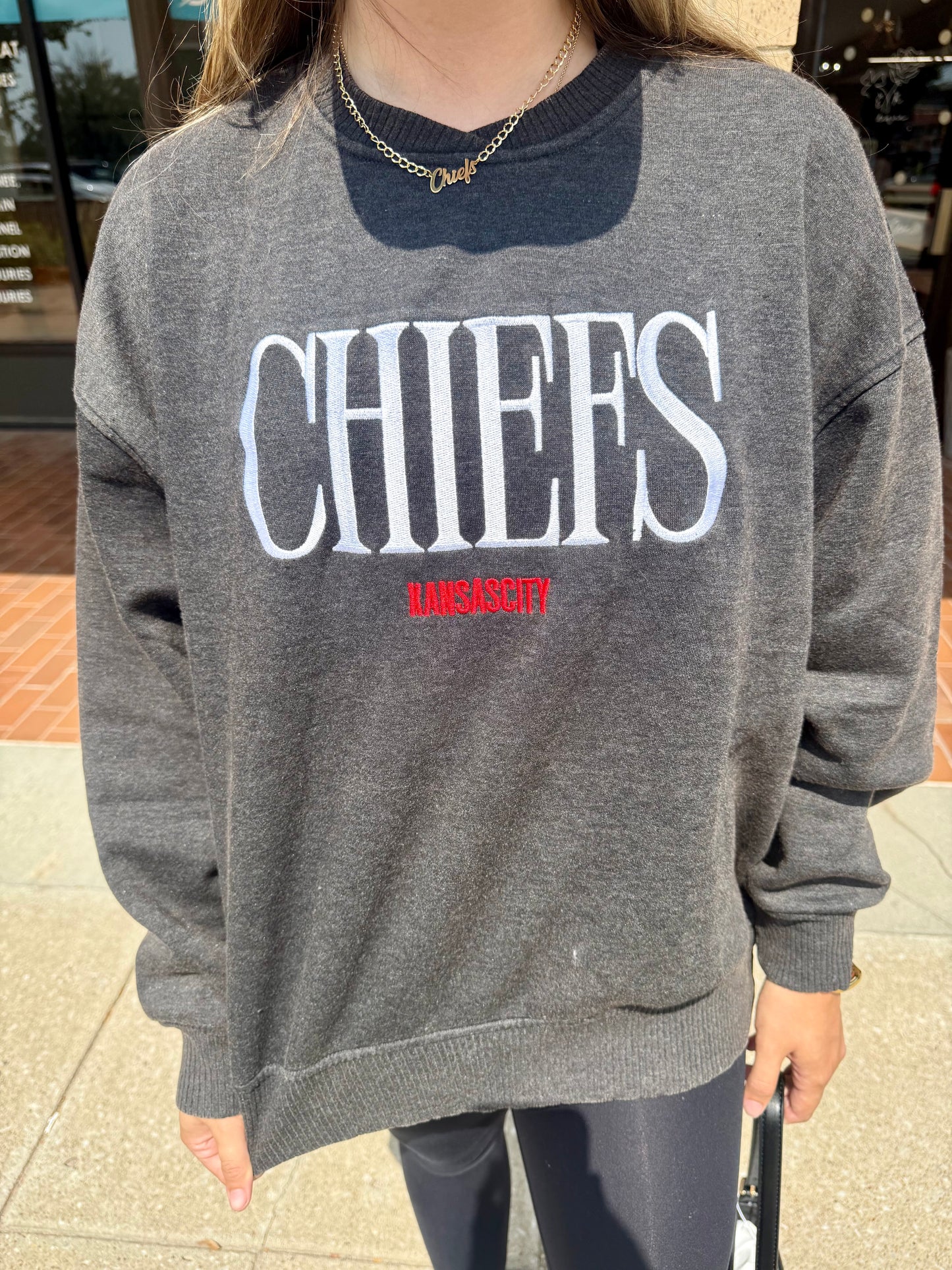 Riley Oversized Chiefs Acid Wash Sweatshirt