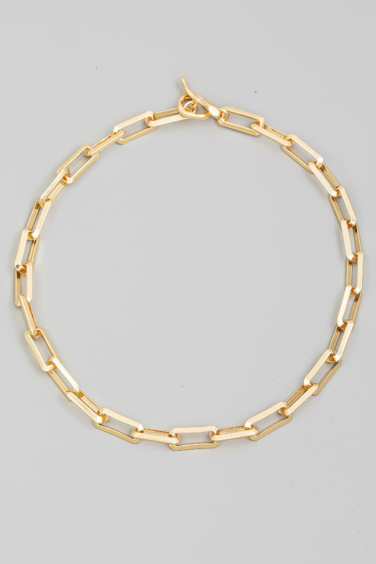 Rectangle Toggle Chain Link Necklace