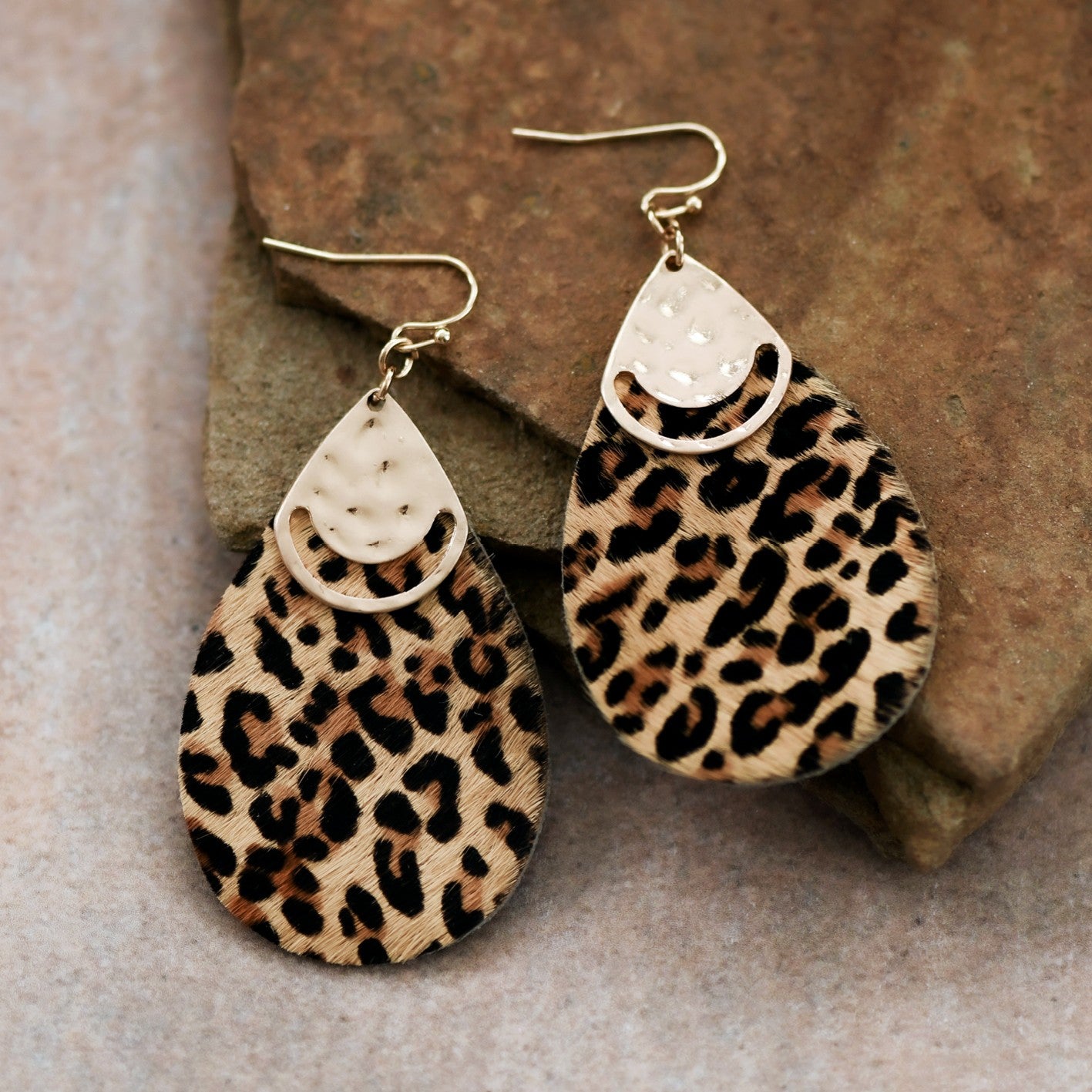 Leopard Teardrop Earrings