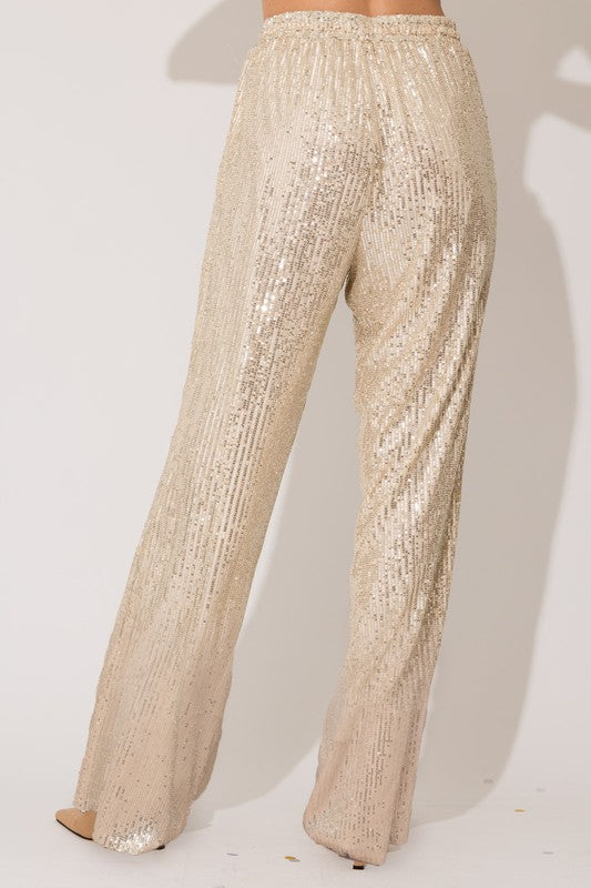 Sequins Straight Leg Pants