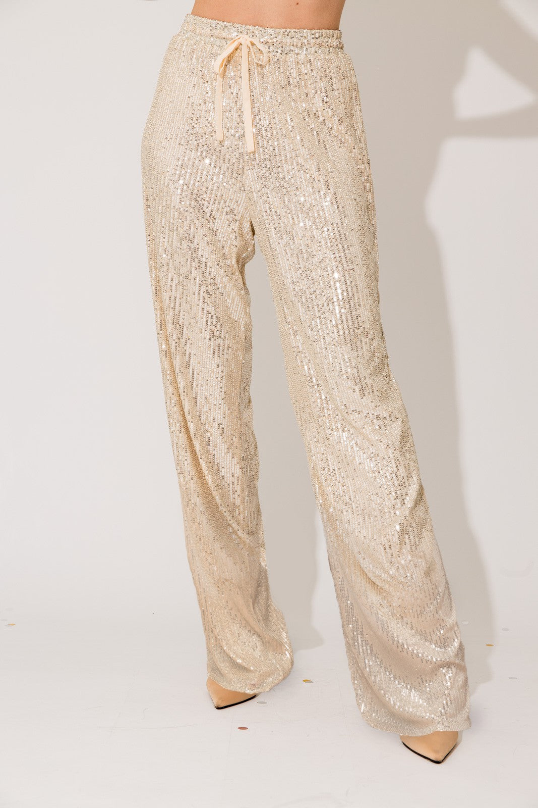 Sequins Straight Leg Pants