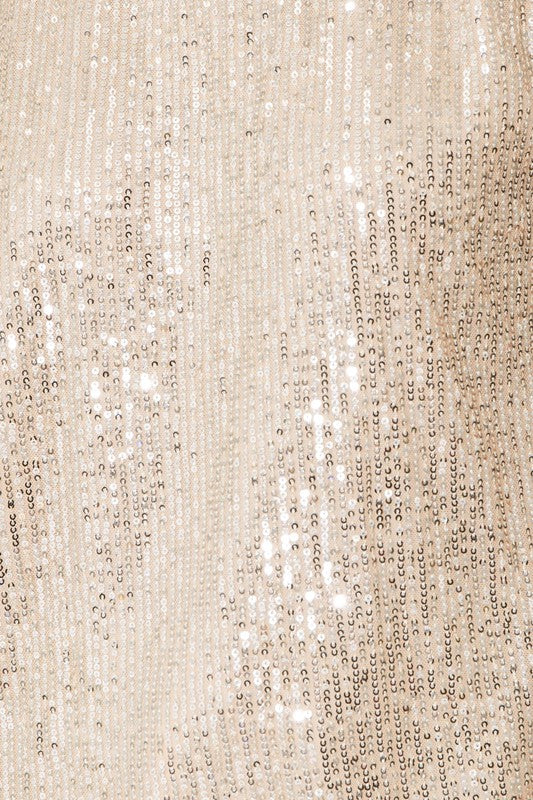Power Shoulder Sequins Top