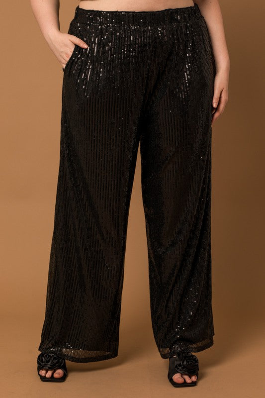 Sequins Straight Leg Pants