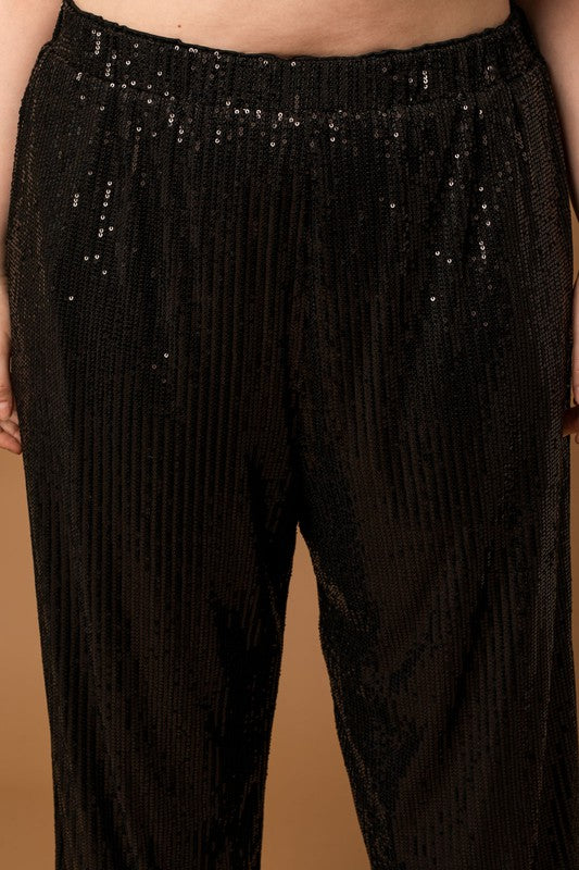 Sequins Straight Leg Pants