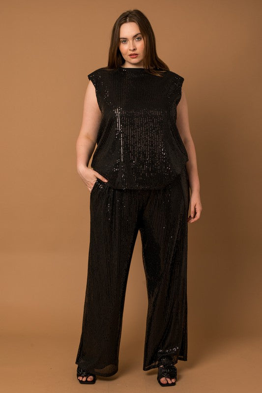 Sequins Straight Leg Pants