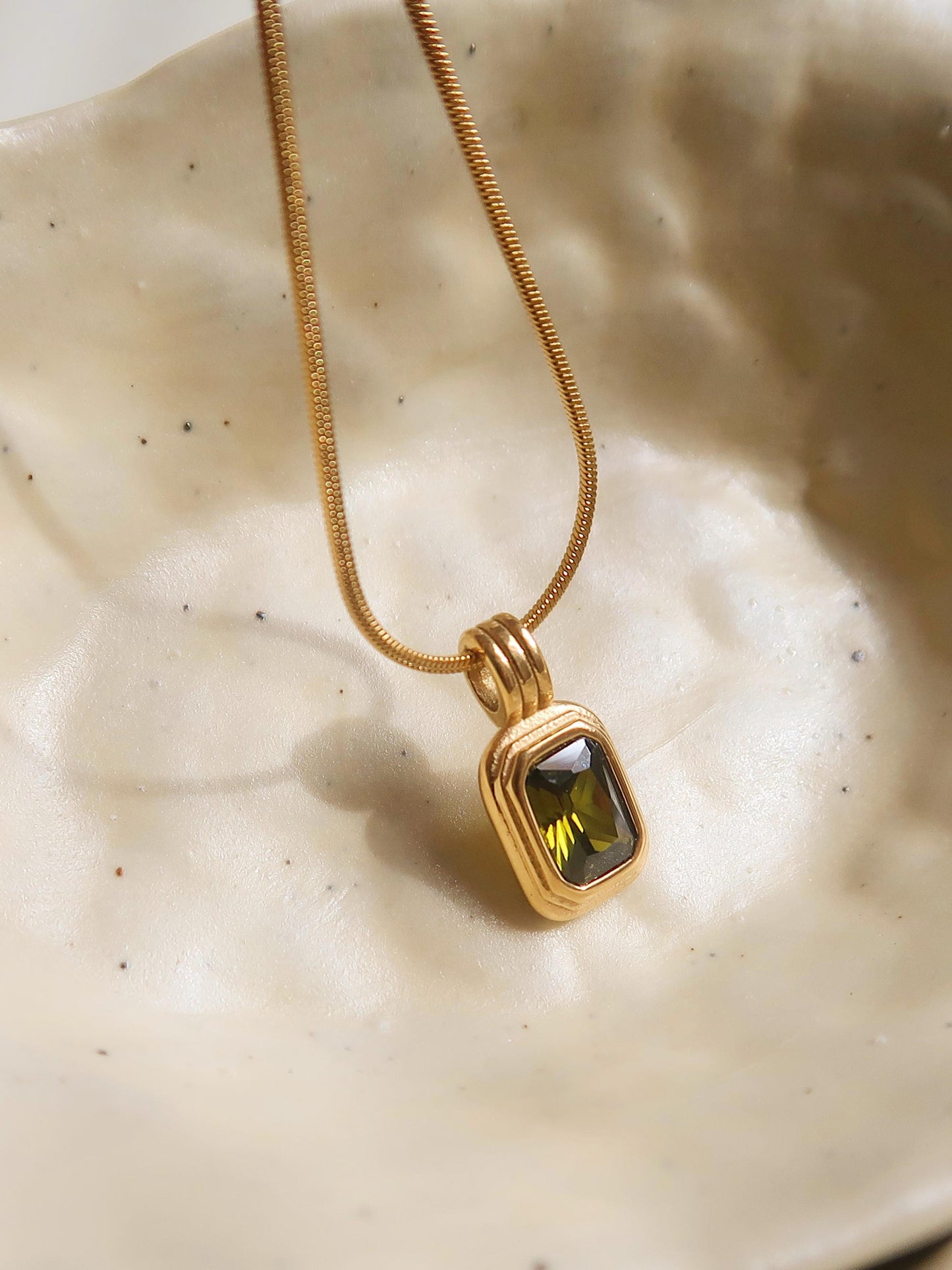 Maeve Square Stone Pendant