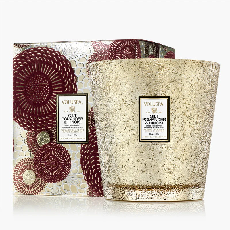 Voluspa Gilt Pomander Hinoki 3W Hearth