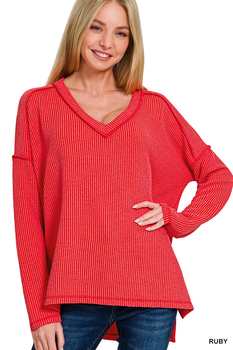 Ruby Ribbed Long Sleeve Top