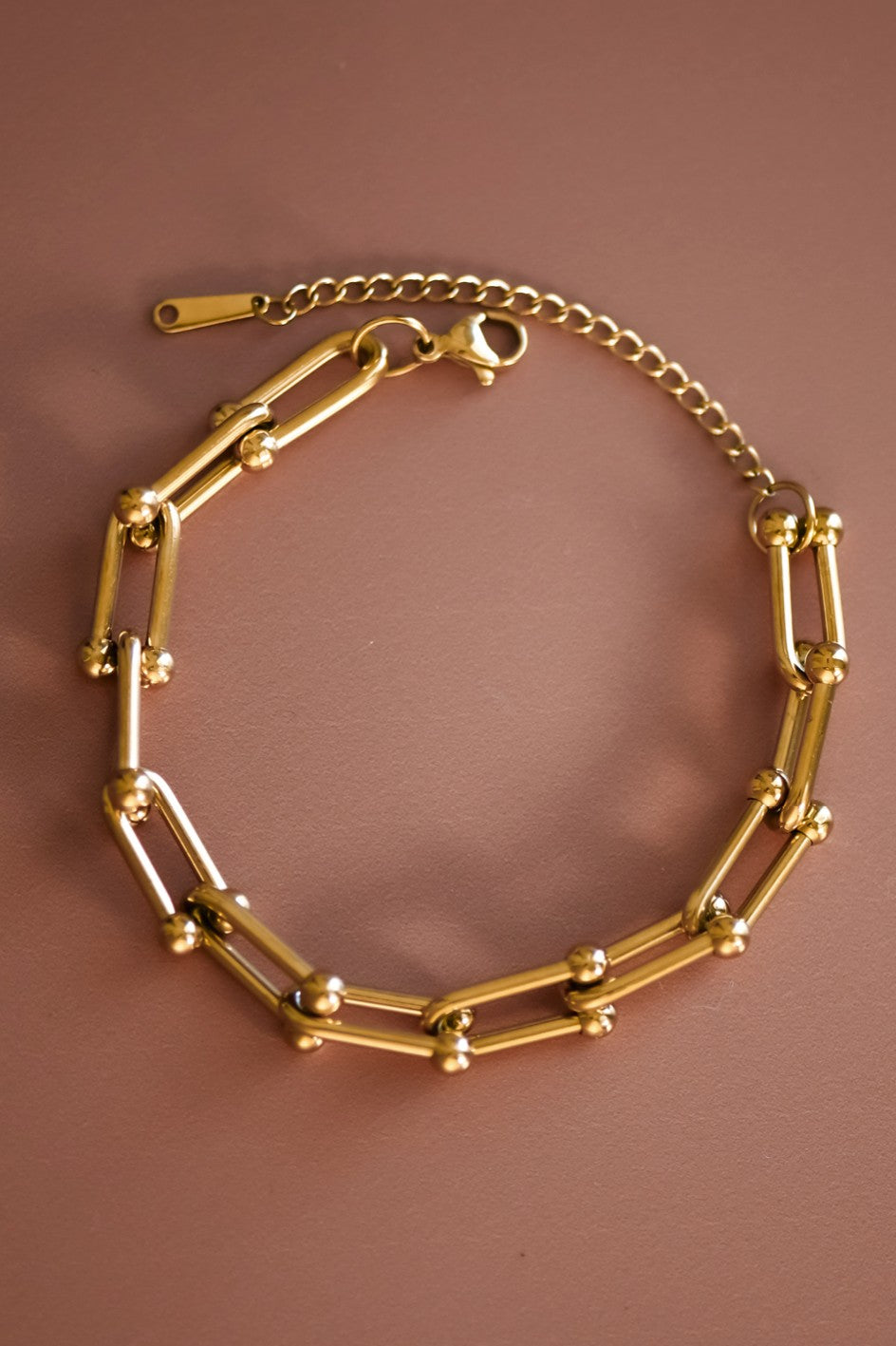 18K U-Shaped Link Chain Bracelet