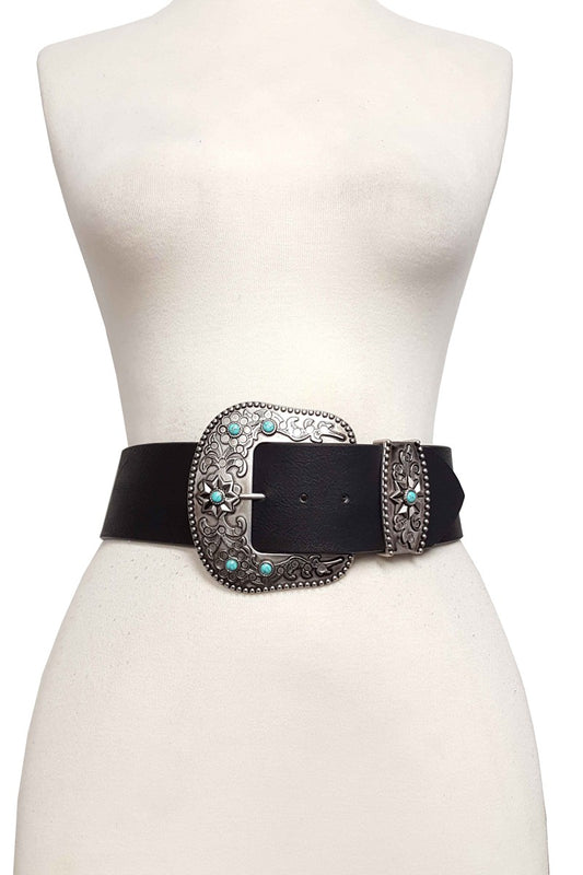 Wide Western Loop Belt