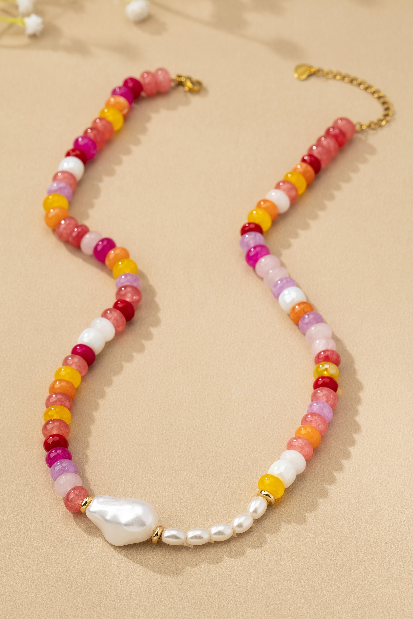 Agate Gemstone Beaded Necklace