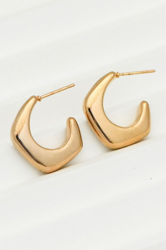 18k Hexa Hoop Earring
