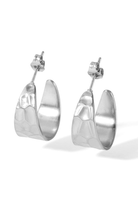 Hammered Hoop Earrings