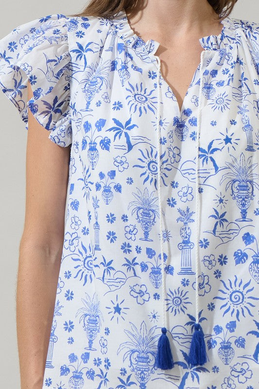 Azul Tropics Ruffle Top