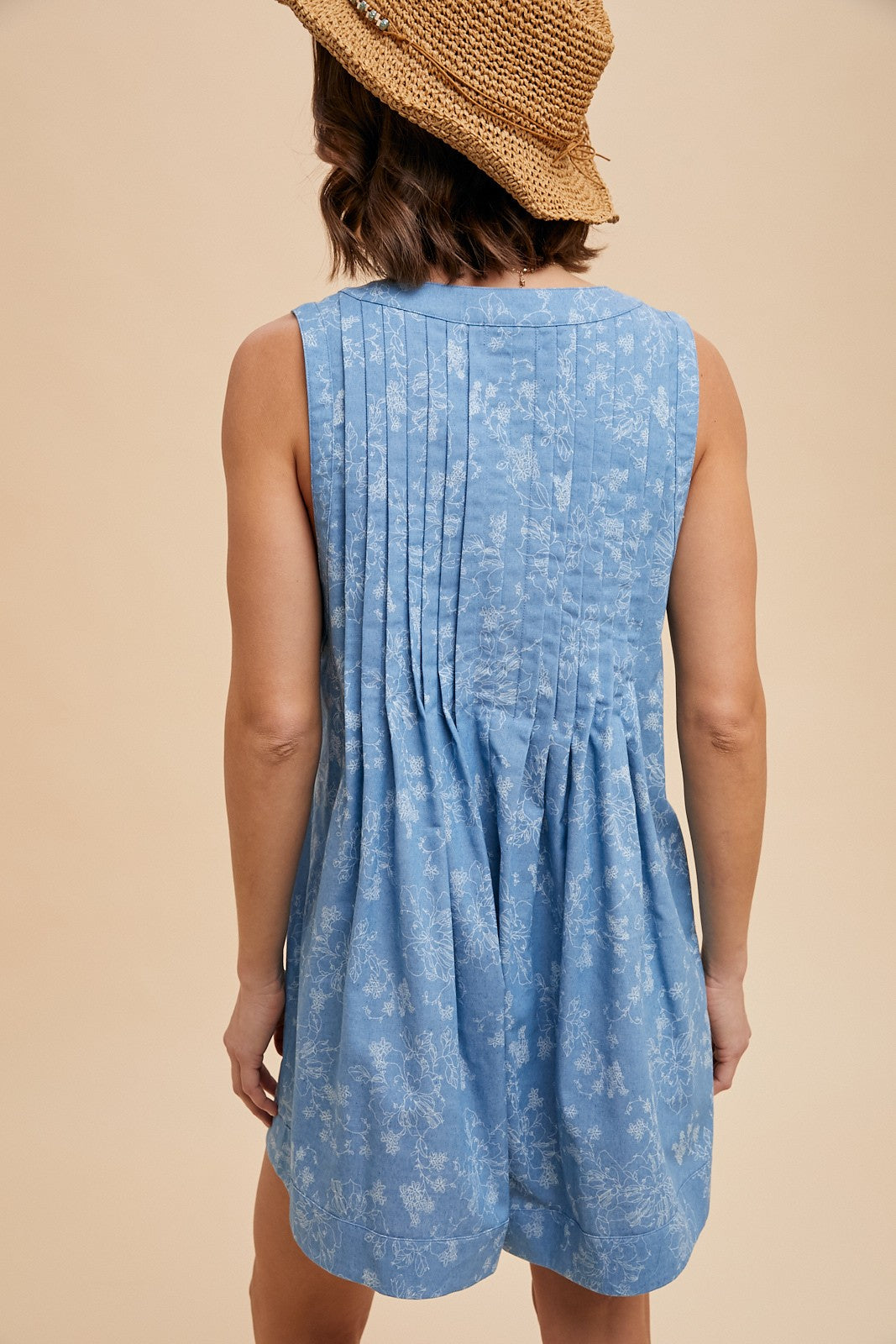 Heather Floral Print Denim Romper