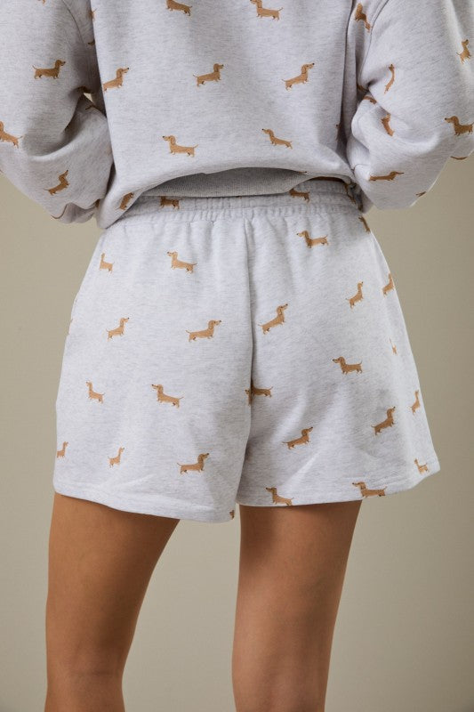 Cozy Pup lounge shorts – Dachshund Print