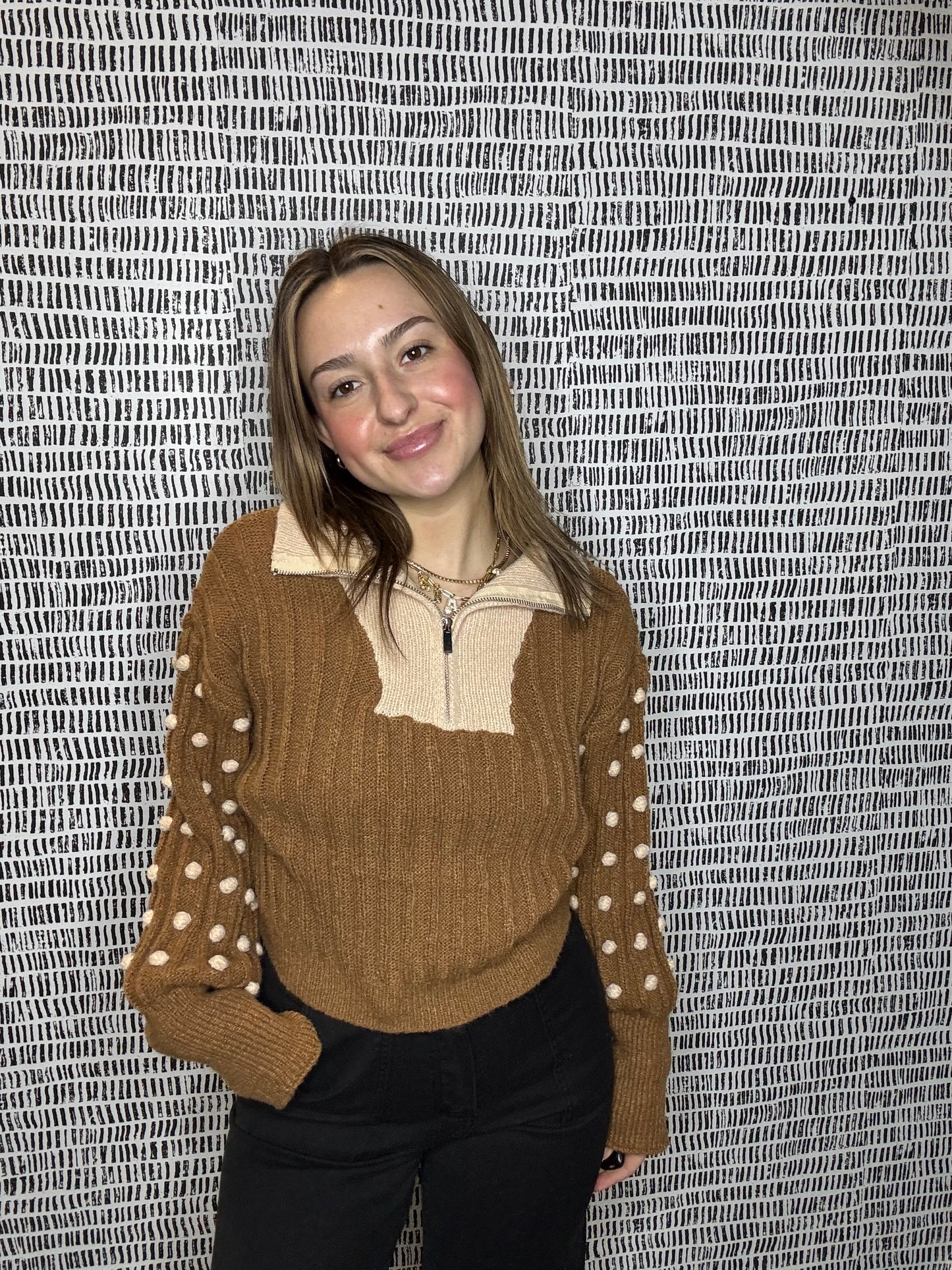 Contrast Turtle Neck Sweater