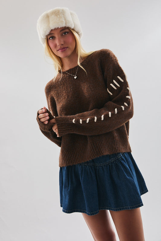 Sinny Stitch Detail Sweater Top