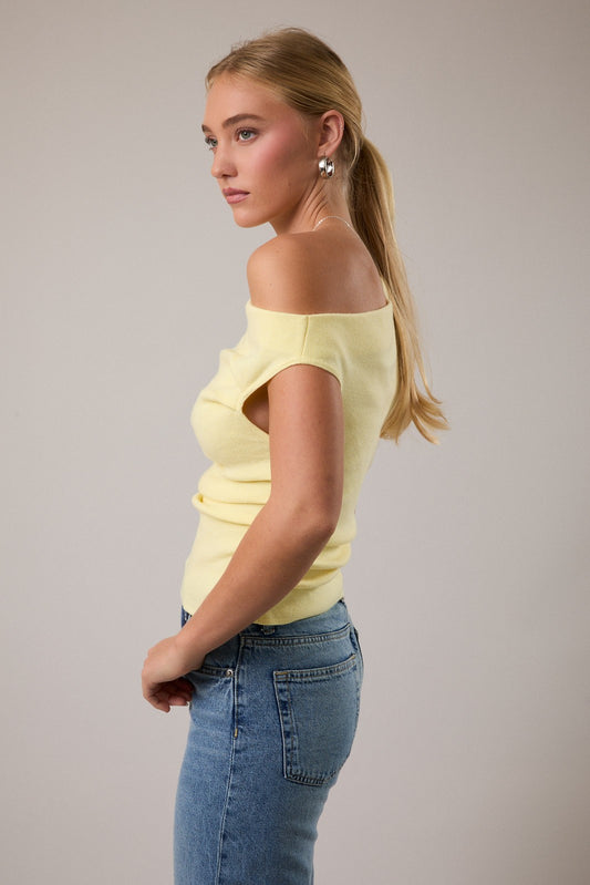 Layle Asymmetrical Neck Sweater Top