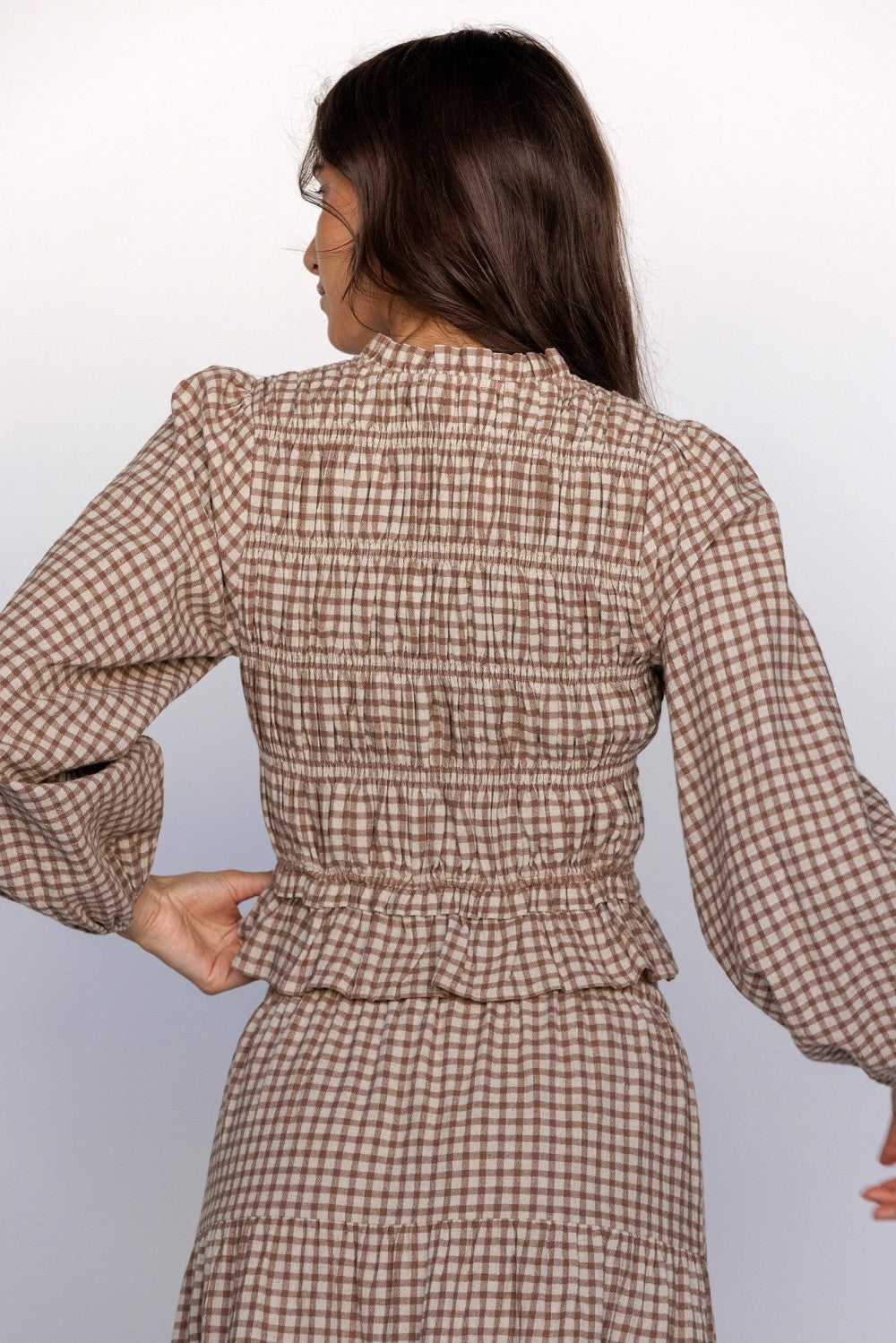 Ginni Gingham Smocked Top