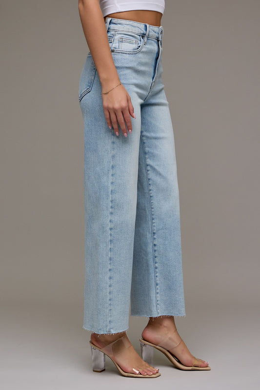 Nori Hidden Light Wash Clean Stretch Wide Leg