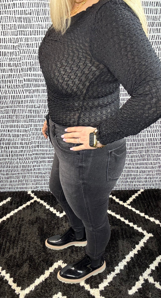 Judy Blue Black Washed Skinny Jeans