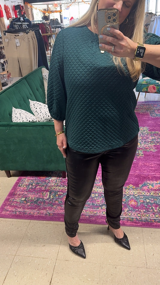 Judy Blue Faux Leather/Denim Skinny