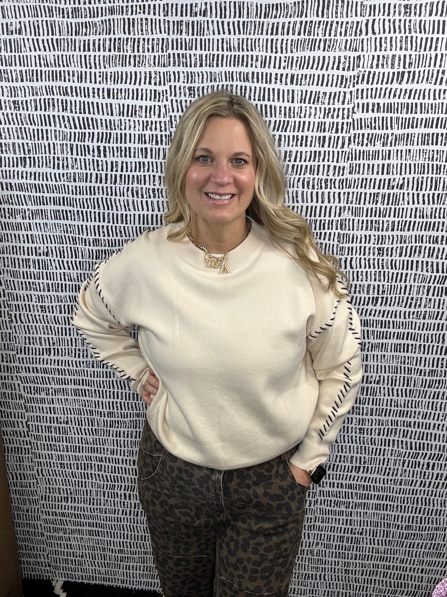 Contrast Stitch Sweater