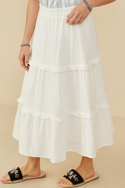 Jayla Ruffle Textured Skirt