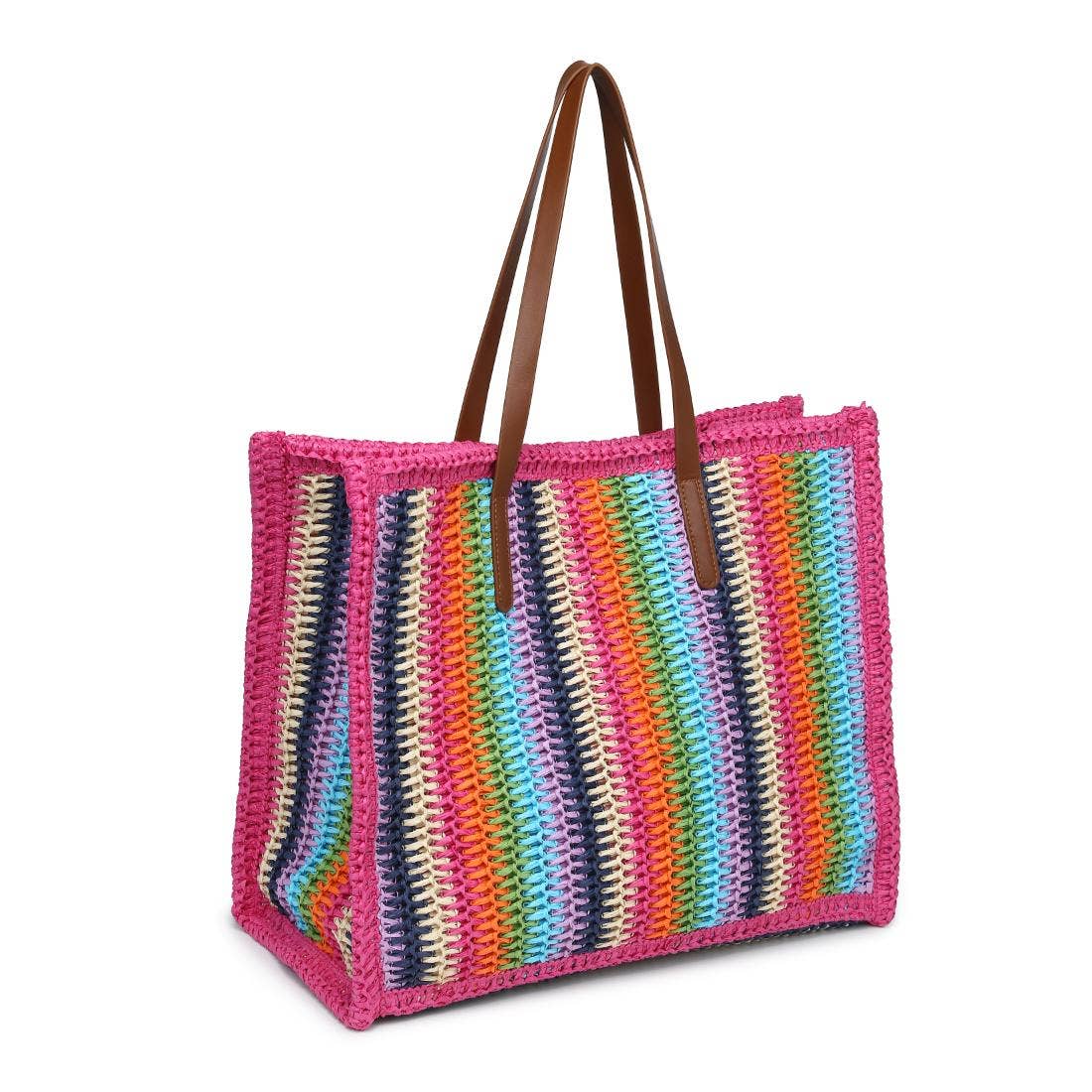 Candi Stripe Straw Beach Tote