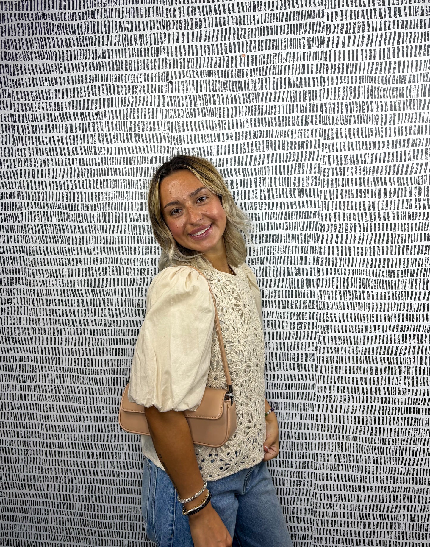 Demi Sequin Crochet Blouse