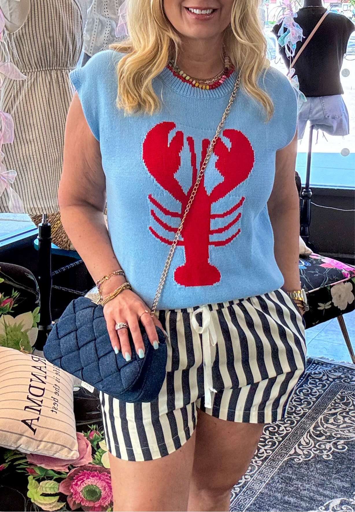 Lobster Scallop Edge Sweater Top