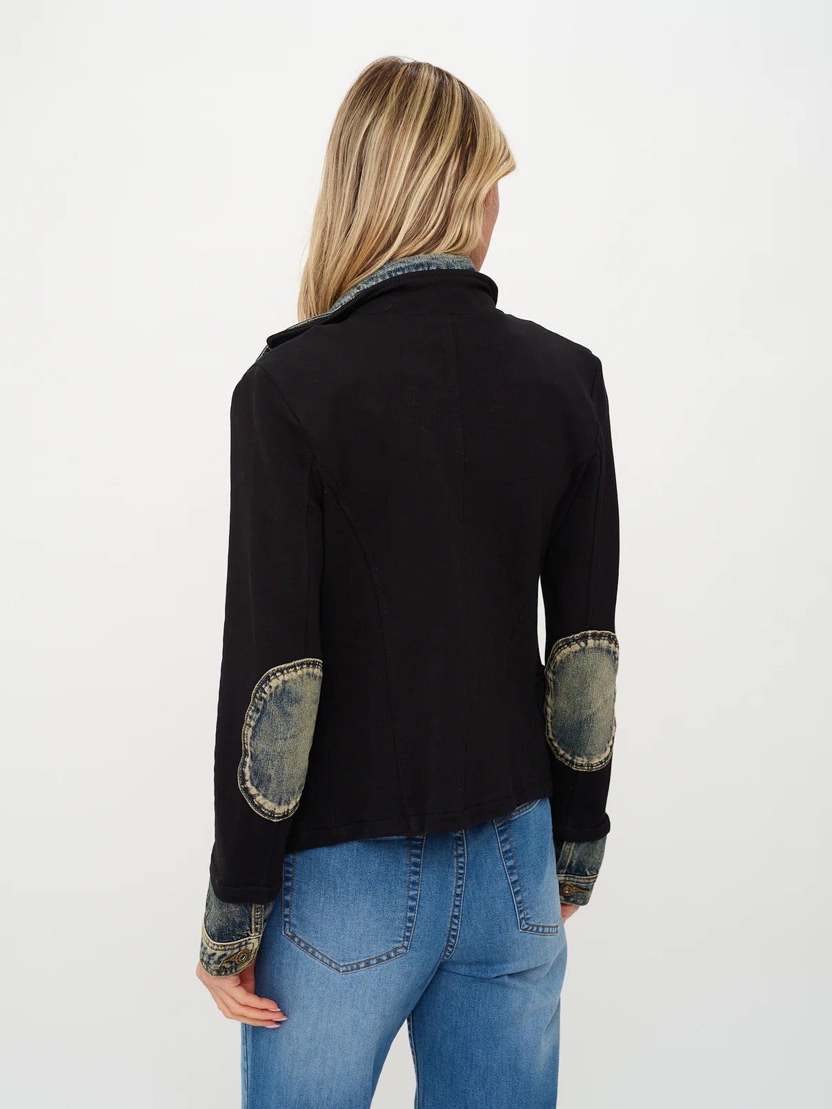 Clarissa Mixed Media Denim Blazer