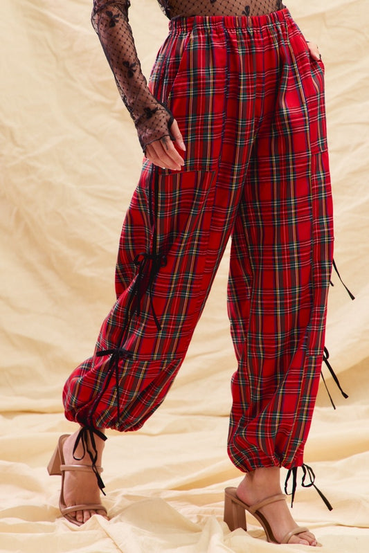 Christmas Checkered Plaid Jogger Track Pants