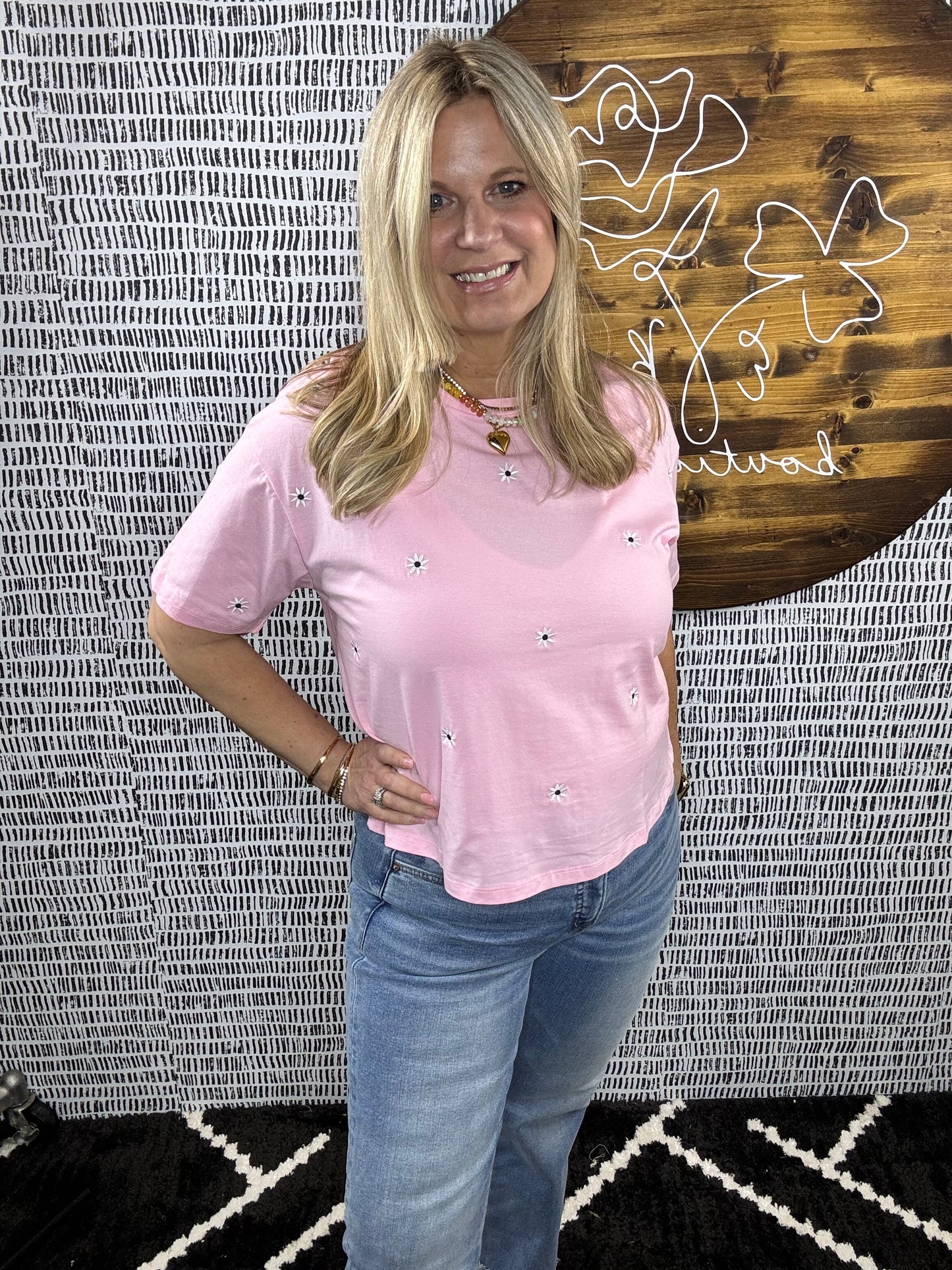 Sally Flower Embroidery Top