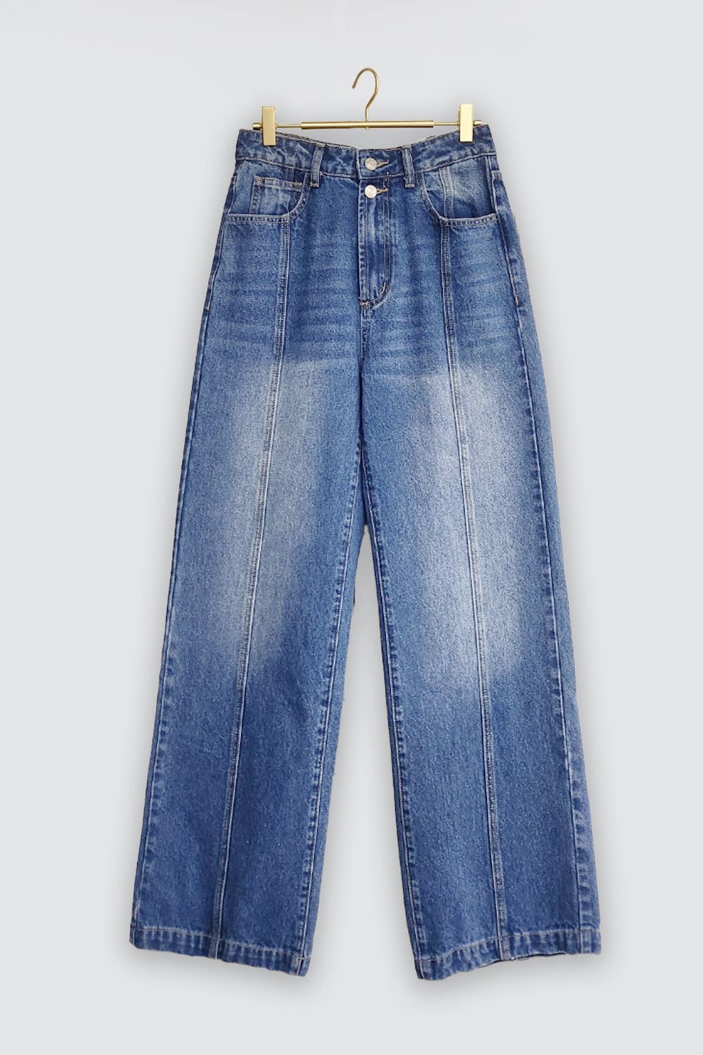 Jada Seam Detail High Waist Wide Leg Jeans
