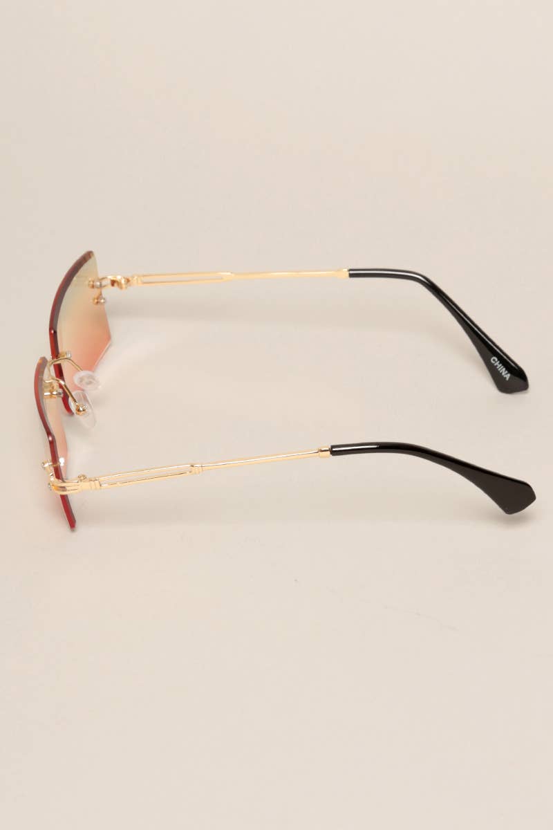 Rimless Rectangular Sunglasses