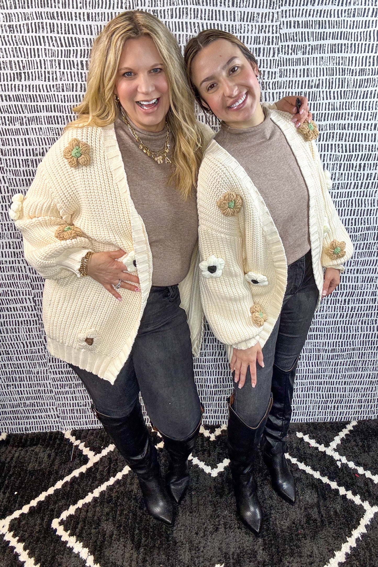 3D Chunky Flower Cardigan