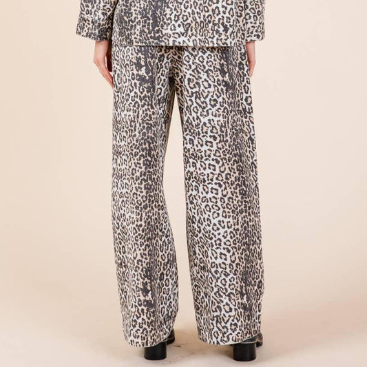 Leopard Wide Leg Pant