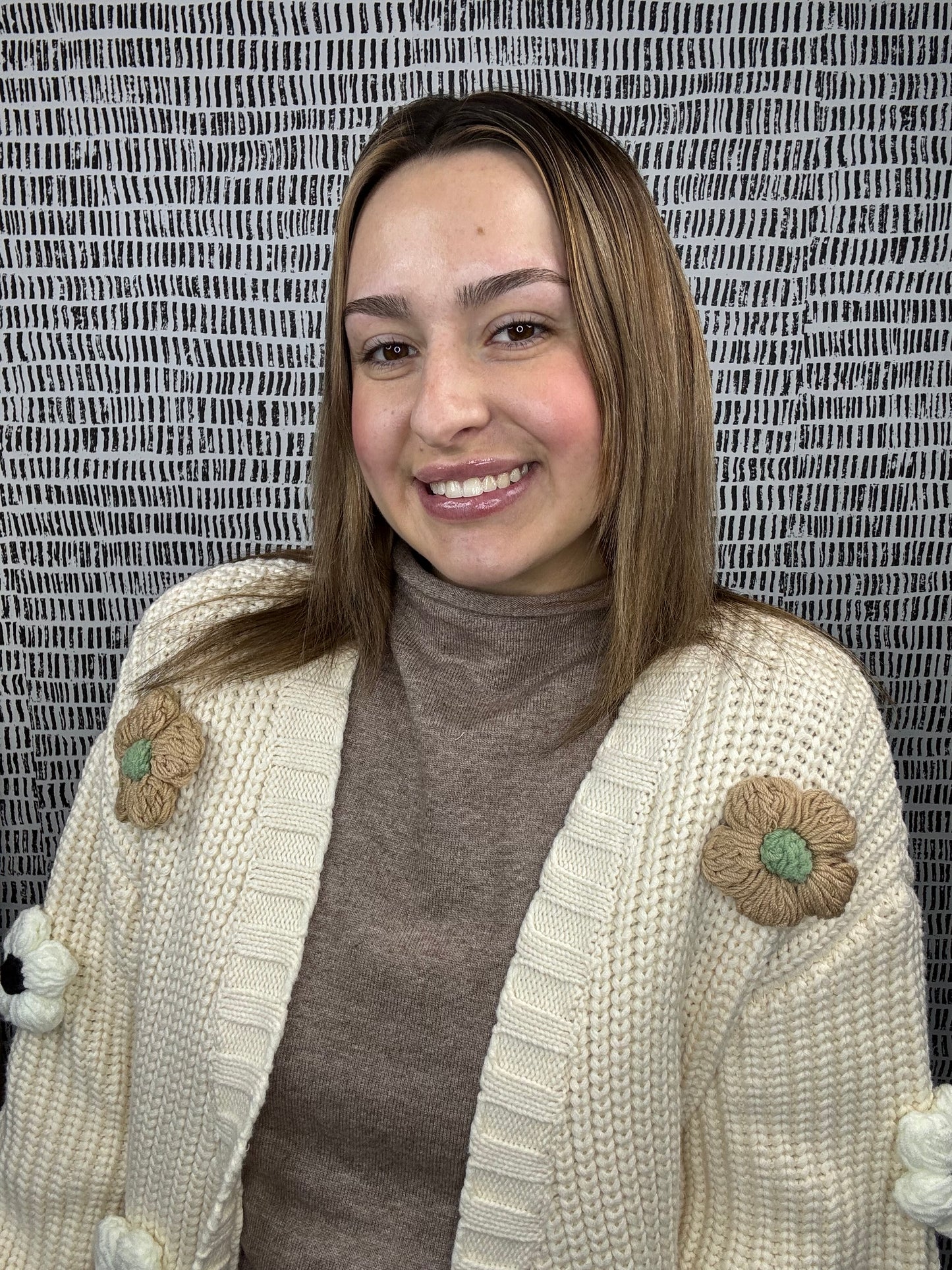 3D Chunky Flower Cardigan