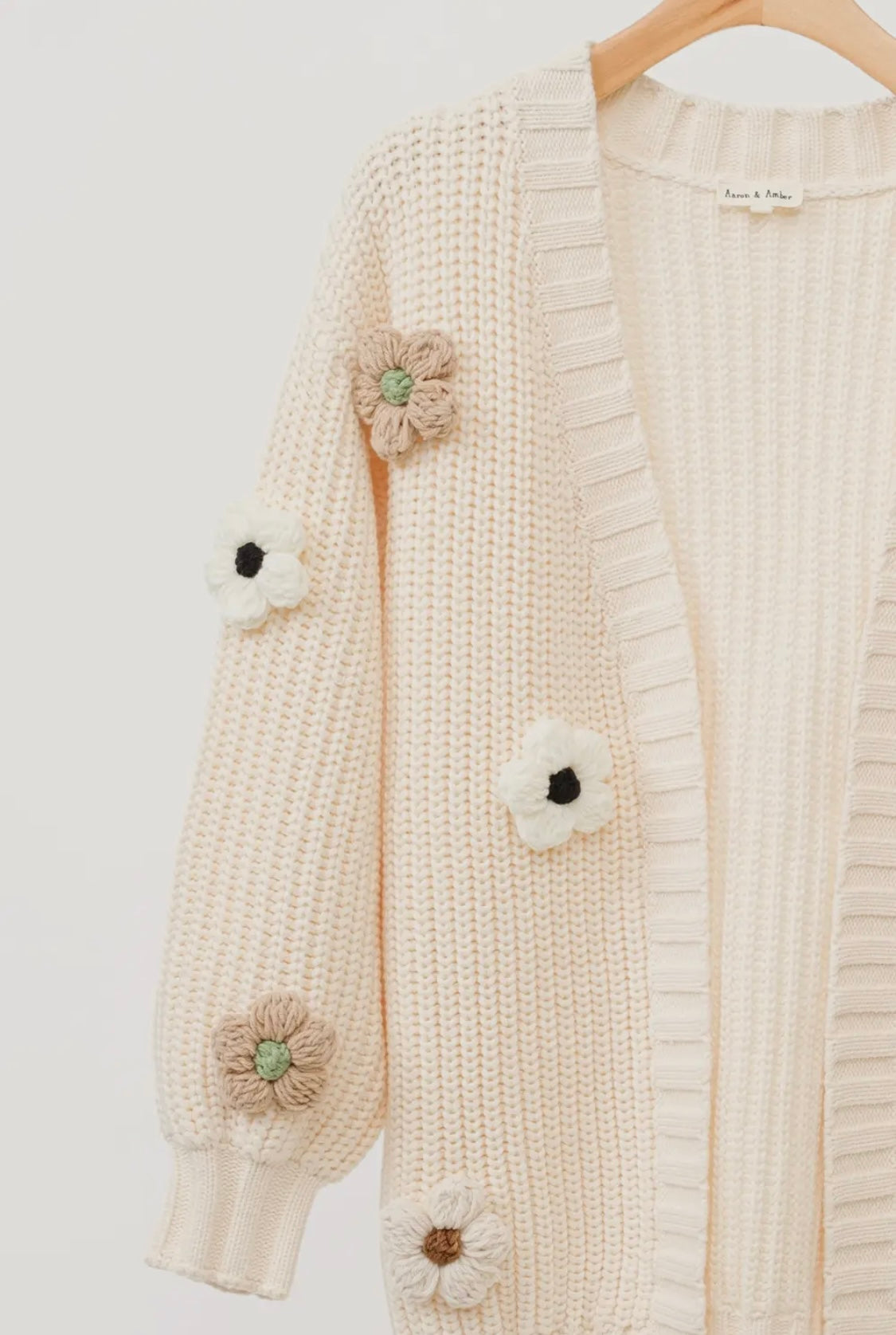 3D Chunky Flower Cardigan