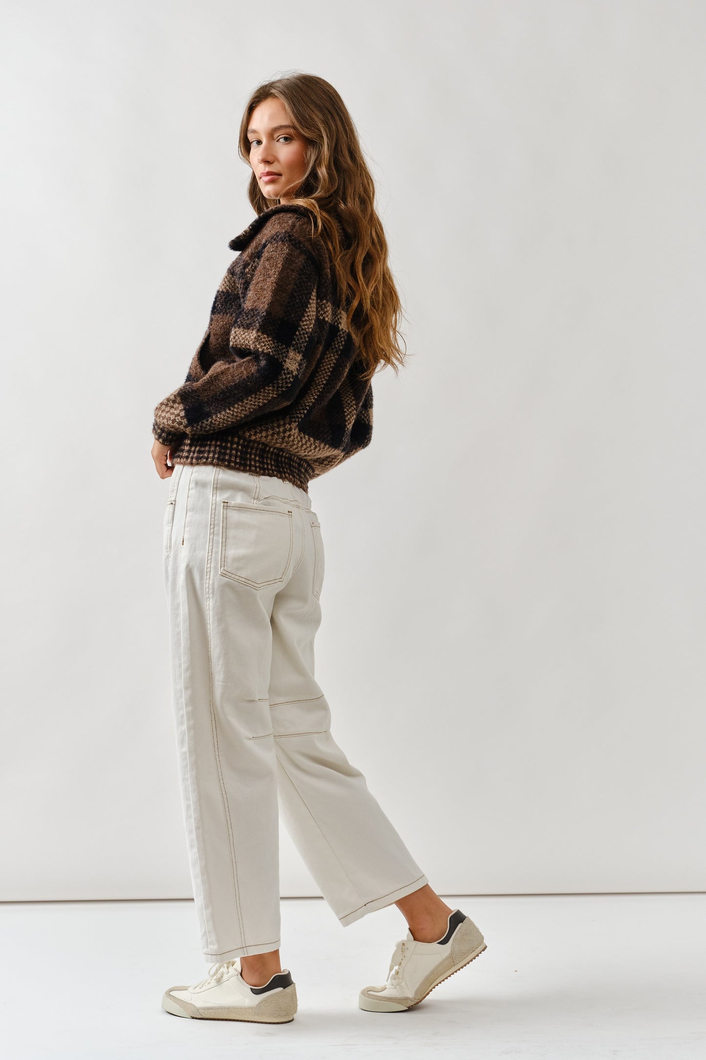 Pina Plaid Button Down Cardigan