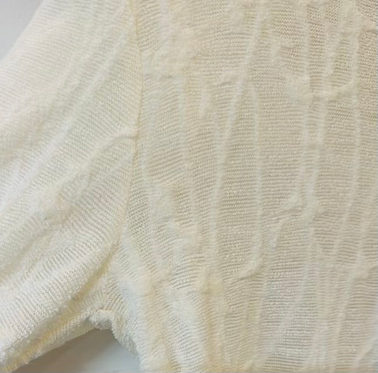 Sheer Knit Jacquard Turtleneck Bodysuit