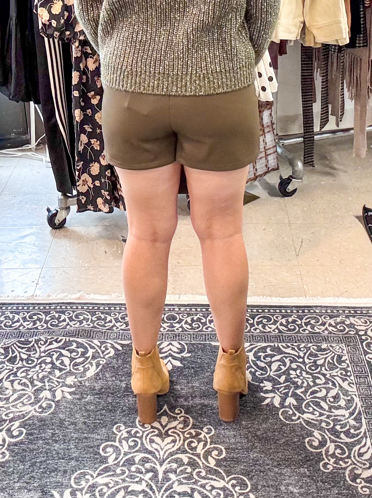 Lily Vegan Faux Leather Side Slit Detail Skort