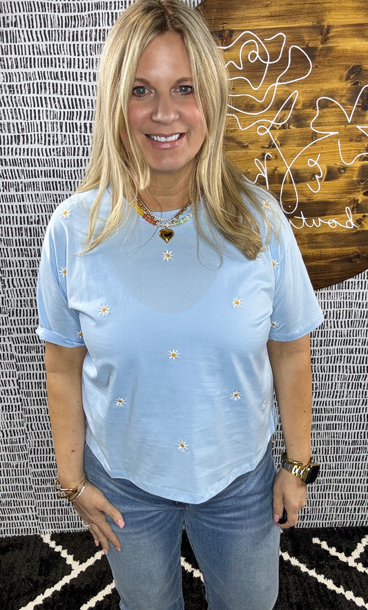 Sally Flower Embroidery Top