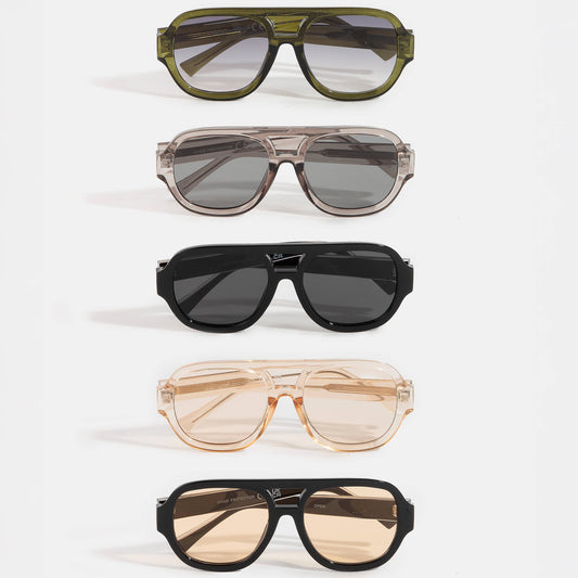 Thick Frame Aviator Sunglasses Set