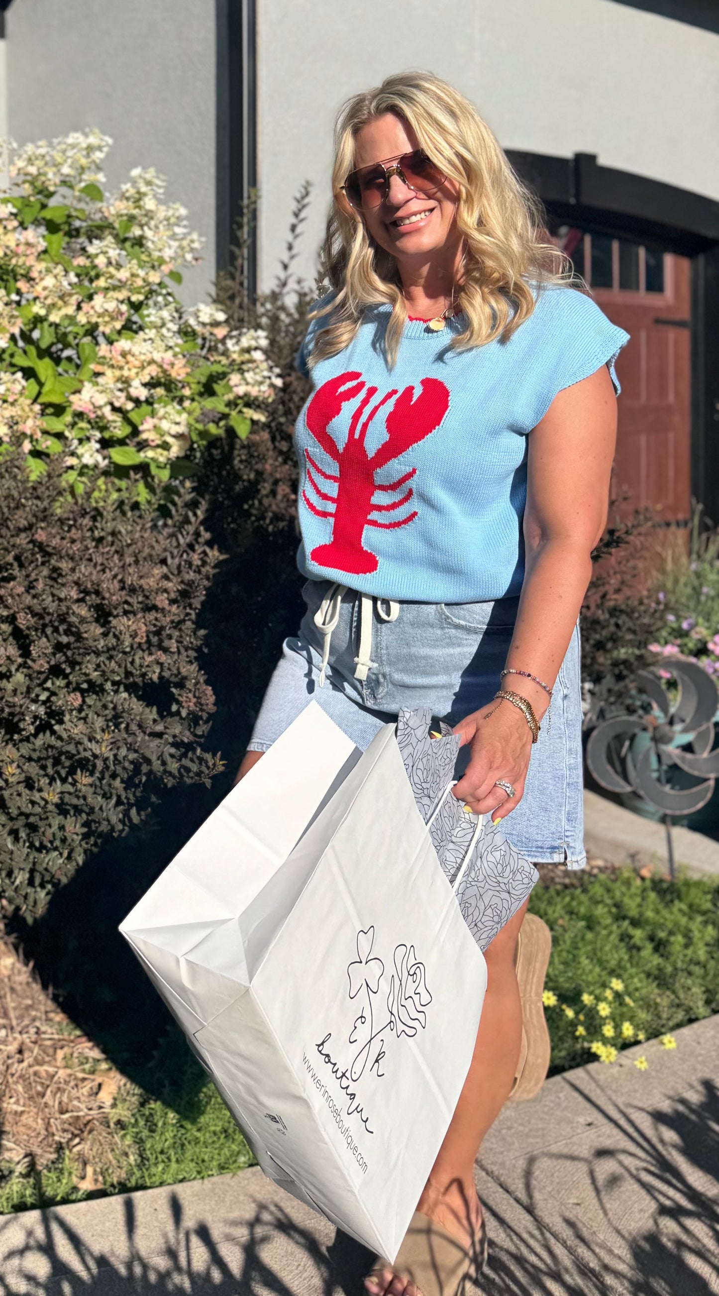 Lobster Scallop Edge Sweater Top