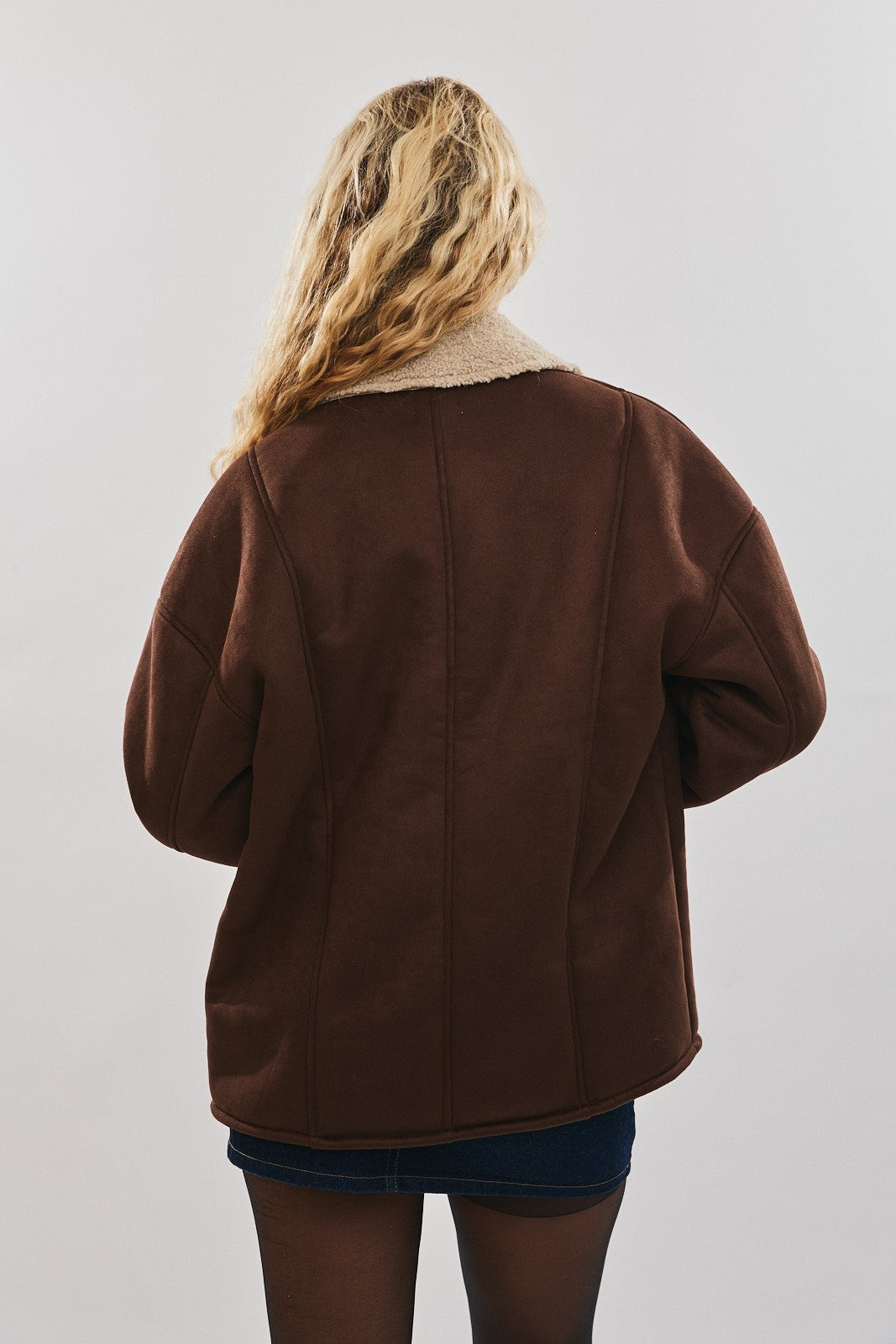 Kala Oversized Suede Shearling Jacket